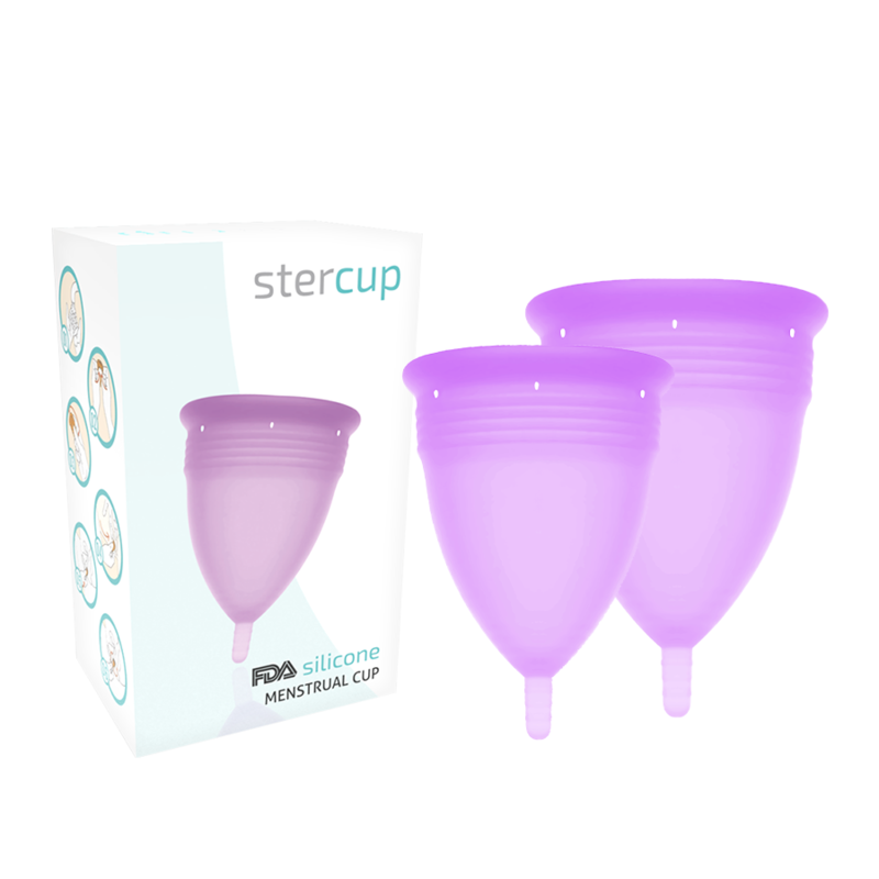 STERCUP - PACOTE DE COPO MENSTRUAL DE SILICONE FDA TAMANHO S + L LILAC