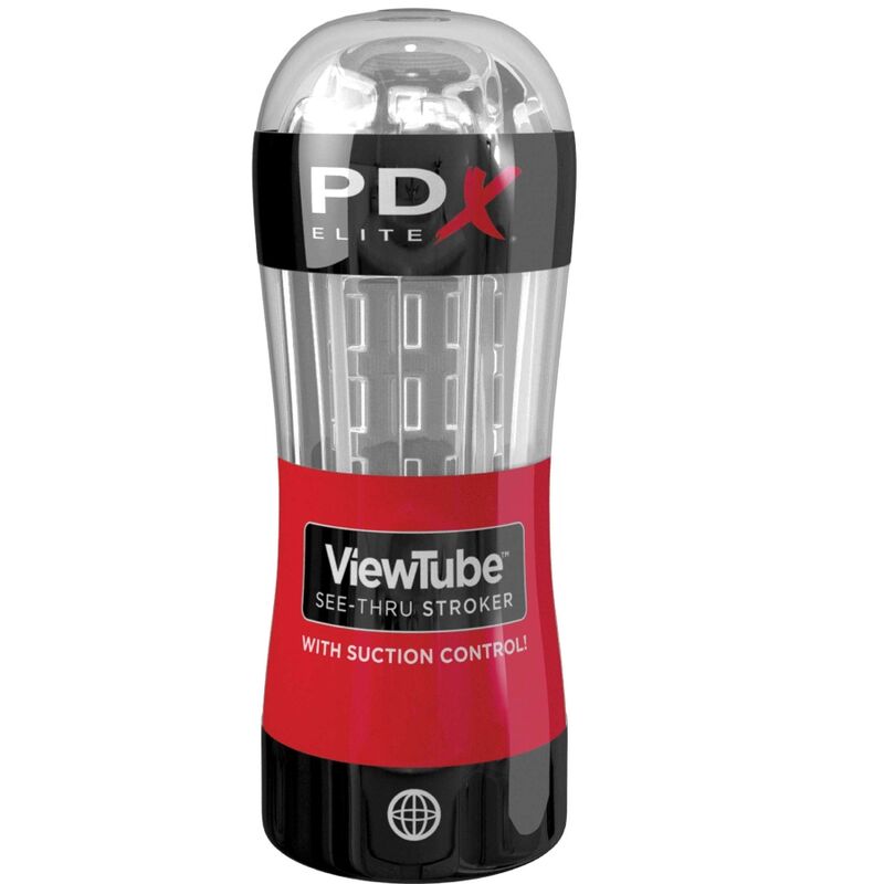 PDX ELITE - STROKER MASTURBADOR VIEWTUBE CONTROLE ONDAS ESTIMULANTES TRANSPARENTES