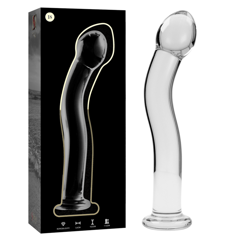 DILDO VIDRO TRANSPARENTE 18.5 CM -O- 3.5 CM