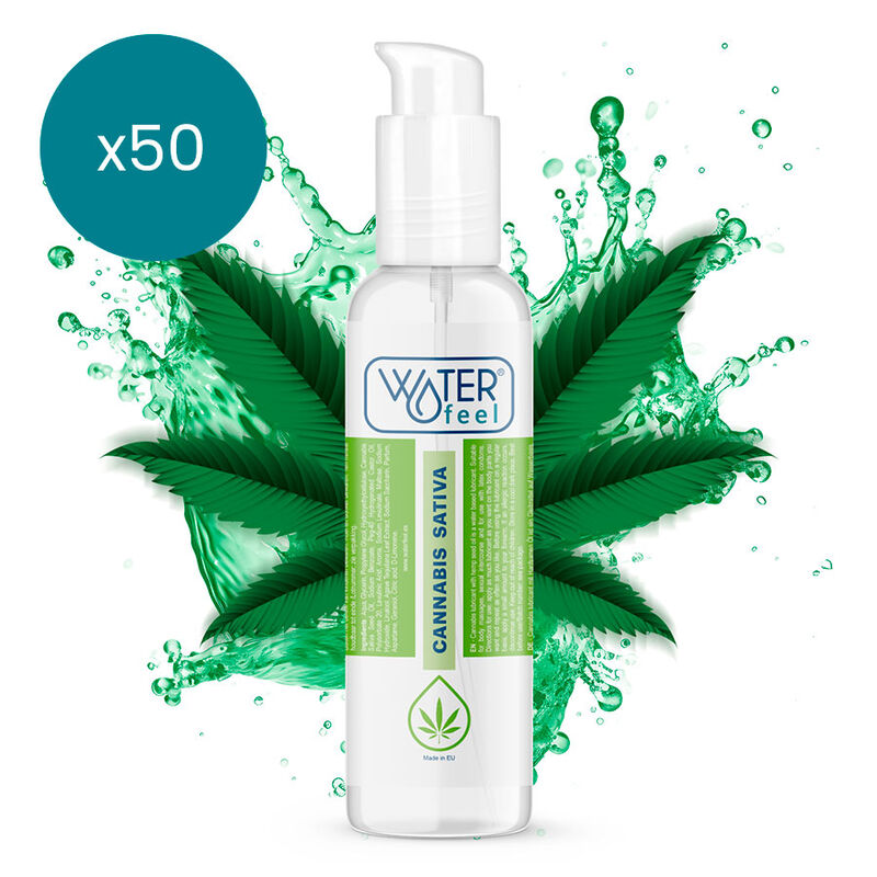 WATERFEEL - LUBRIFICANTE CANNABIS 150 ML PACK 50 UNIDADES