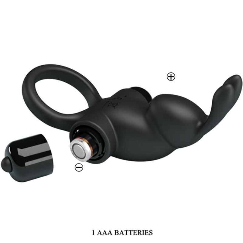 PRETTY LOVE - ANEL VIBRATÓRIO + ESTIMULADOR DE CLITÓRIS DE COELHO 10 VIBRAÇÕES PRETO - Image 5