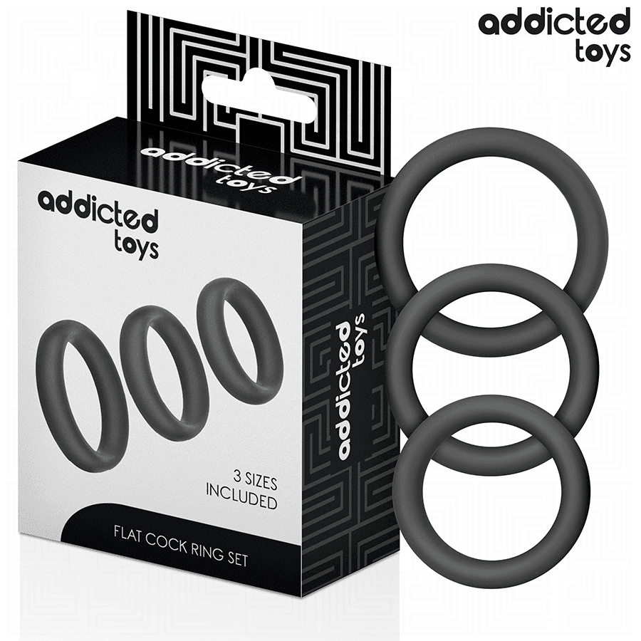ADDICTED TOYS - CONJUNTO DE ANÉIS PLANOS DE SILICONE