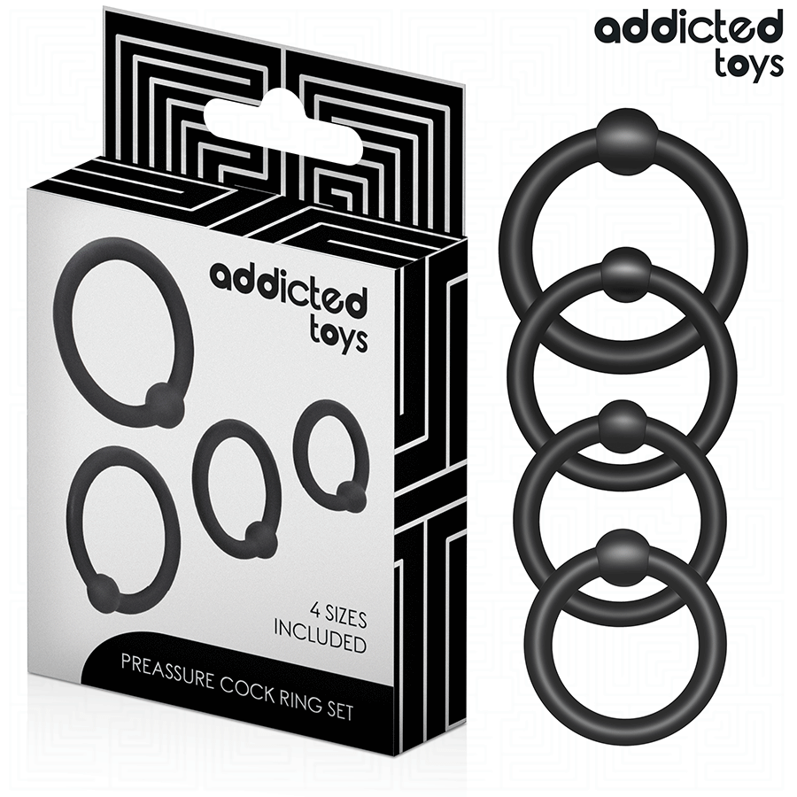 ADDICTED TOYS - CONJUNTO DE ANÉIS DE SILICONE DE PRESSÃO