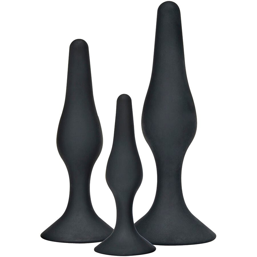 TOYJOY - ANAL PLAY CURVY COMPANIONS PLUG ANAL 3 PEÇAS PRETO