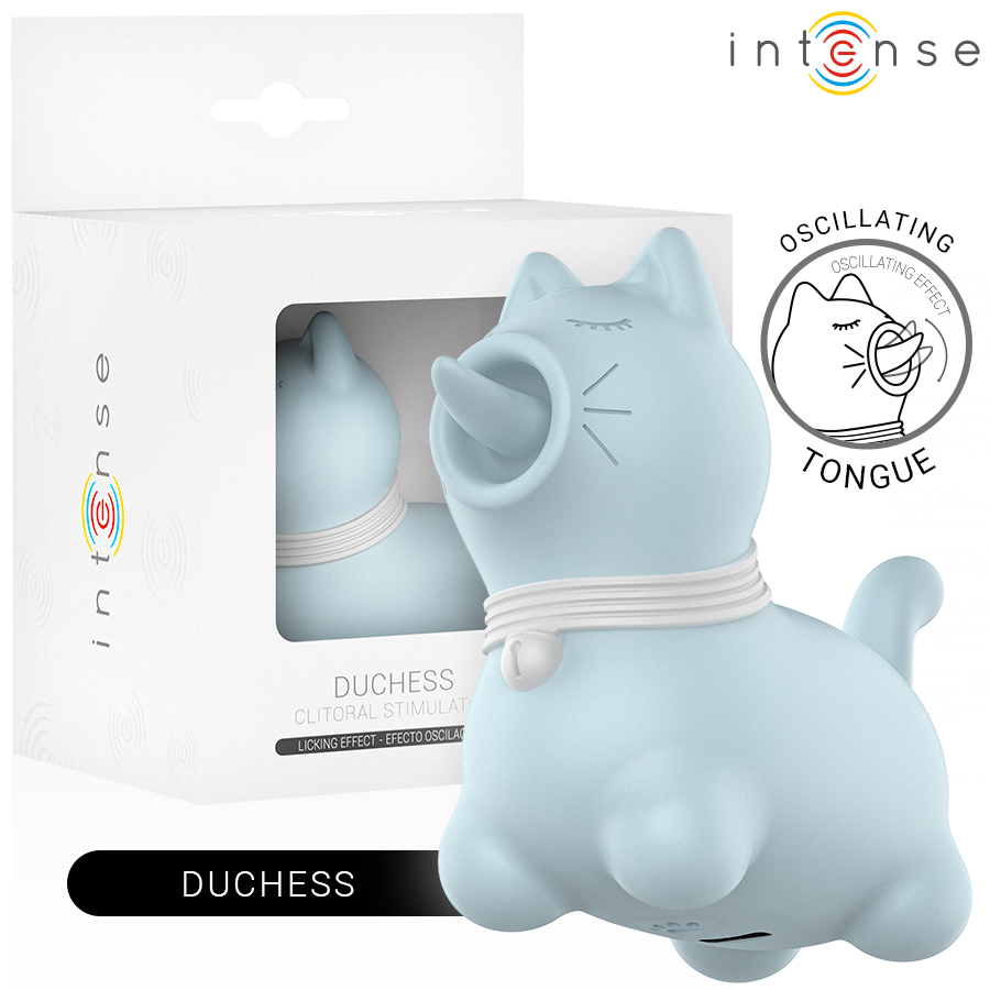 INTENSE - ESTIMULADOR DUCHESS COM LÍNGUA GIRATÓRIA 360 AZUL